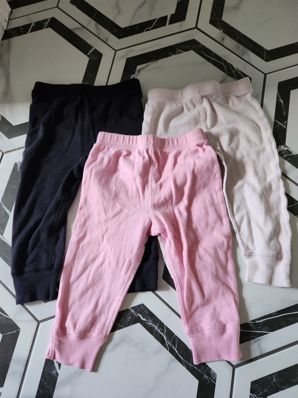 Gerber Baby Leggings Trio in Black, Light Pink, and Pink